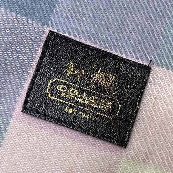 COACH Vintage Check Plaid Wool Cashmere Fringe Scarf - Picture 5 of 8